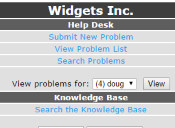 Screenshot: Support Rep Menu